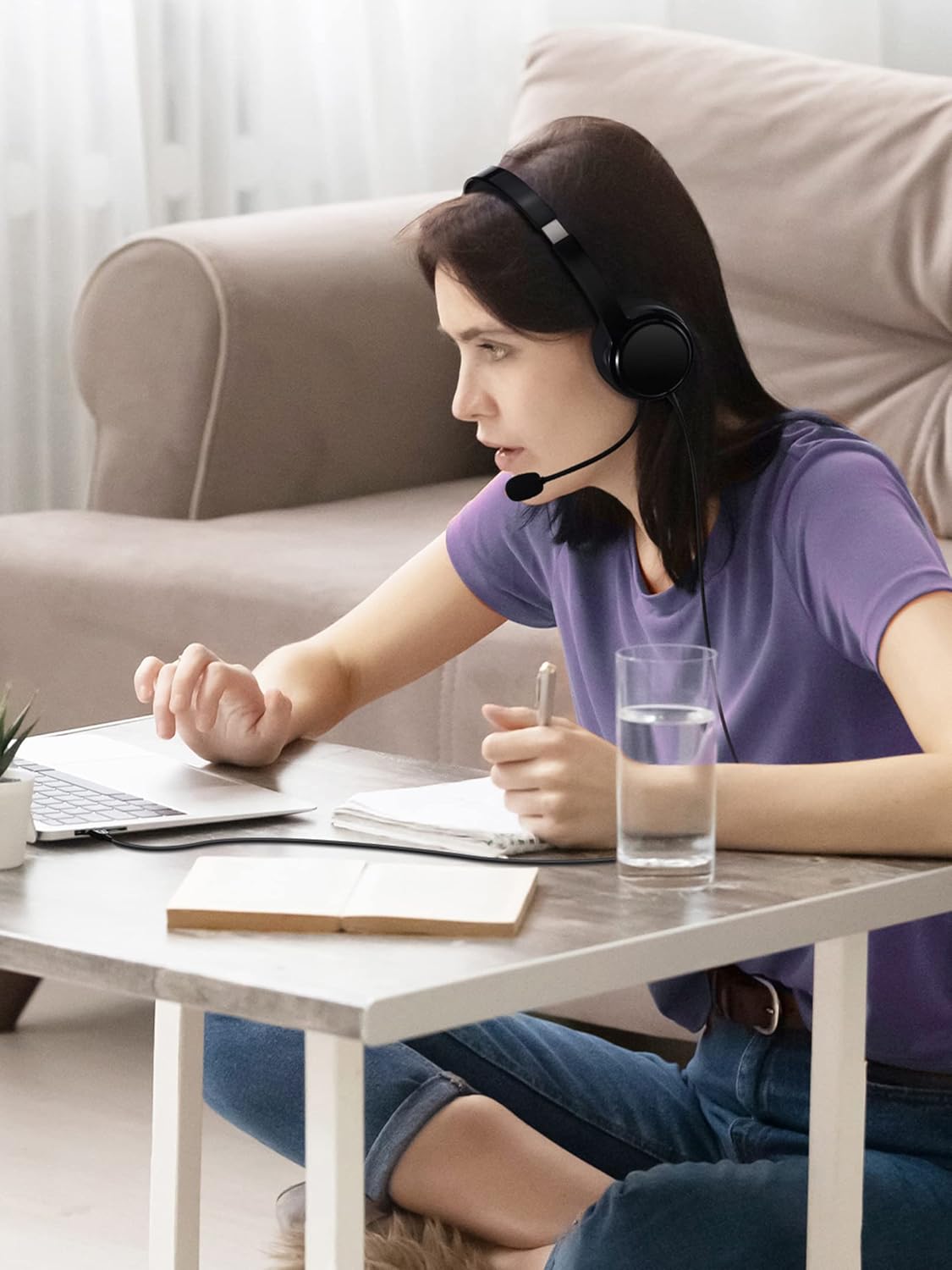 Headset with Microphone for PC, Quality 3.5mm/USB Headset with Microphone Noise Canceling for Laptop, Computer Headset with Mute/Sidetone, USB Headphones with Microphone Long Cord for Zoom MS Teams