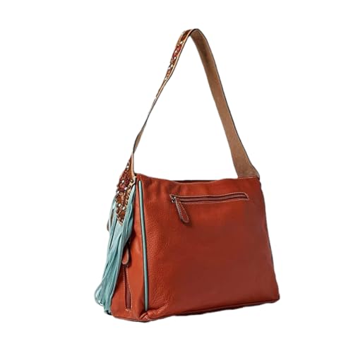 ARIAT HANDBAG ARIAT Women's Lorelei Tote Calf Hair Tooled Tan Crossbody Bag