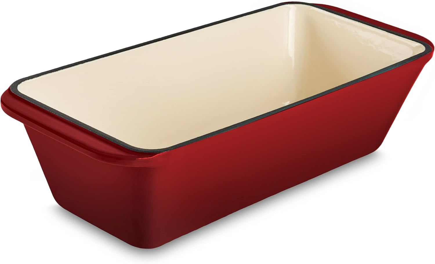 Enameled Cast Iron Loaf Pan - Bread Baking Mold, Meatloaf Pan, Casserole suitable for all heat sources and dishwasher safe for optimal baking and cooking experience (Cherry)