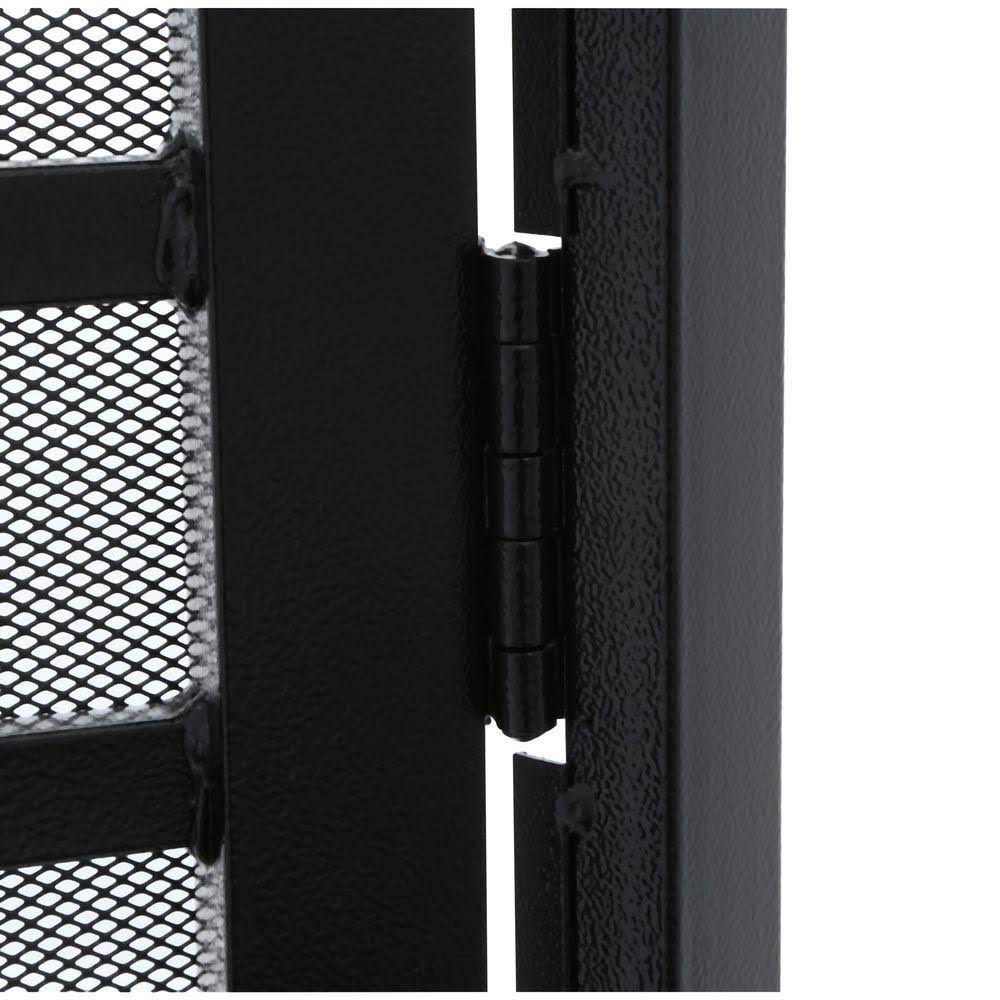 Unique Home Designs 36 in. x 80 in. Arcada Black Surface Mount Outswing Steel Security Door with Expanded Metal Screen IDR064003
