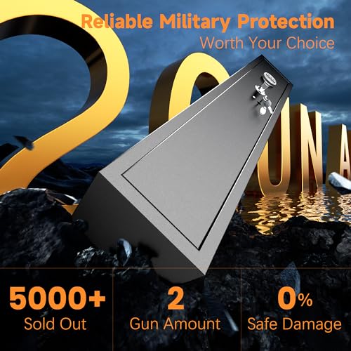 INTERGREAT 4-6 Rifle Gun Safe, Long Gun Safe Shotgun for Pistols and Home, Metal Gun Cabinet with Pockets for Handgun, 3 Adjustable Shelf, Firearms