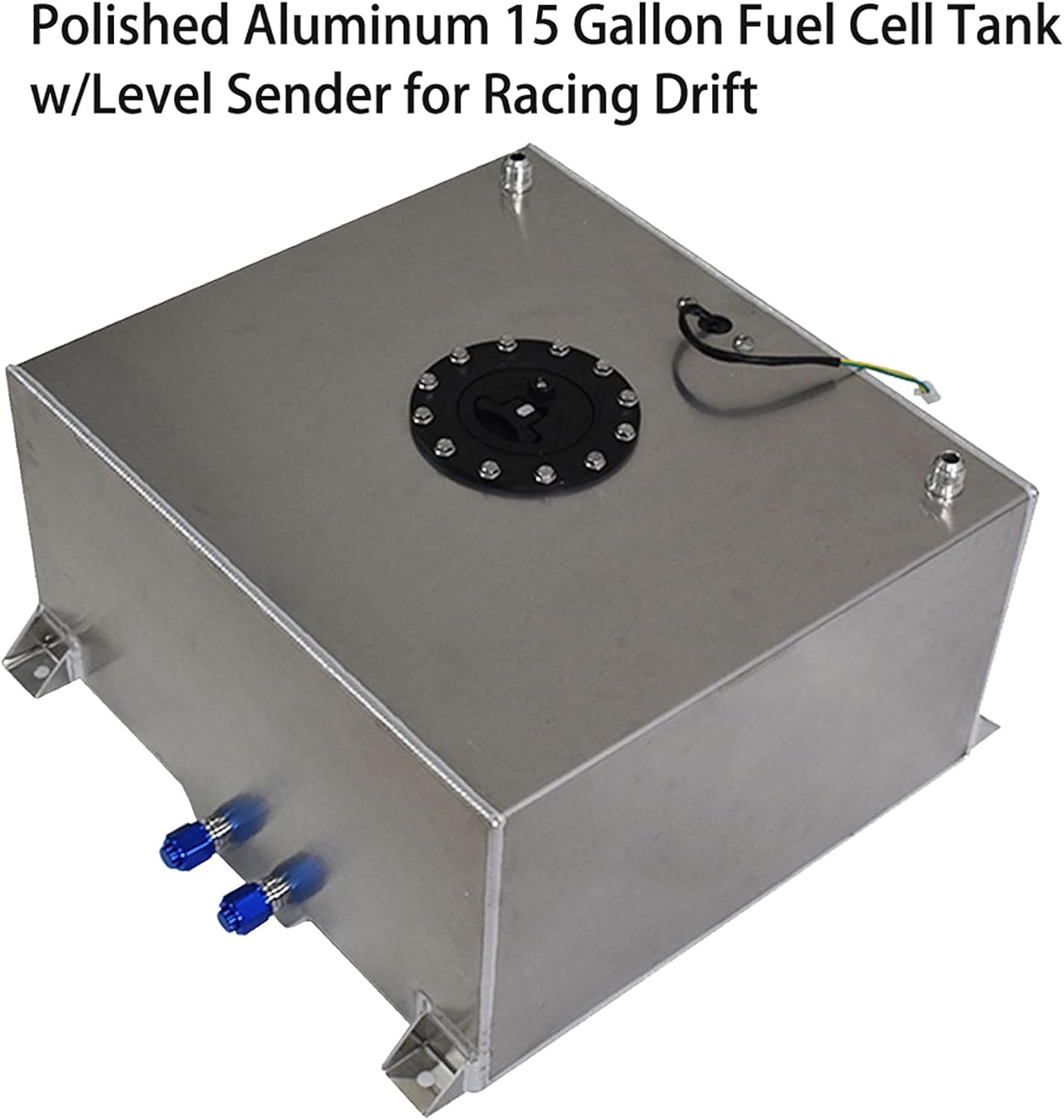 Polished Aluminum 15 Gallon Fuel Cell Tank w/Level Sender for Racing Drift
