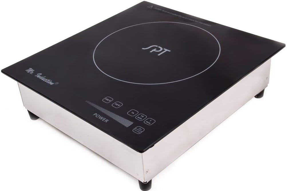 SR-187RT Commerical 1800W Built-in Induction Cooker, Black/Silver