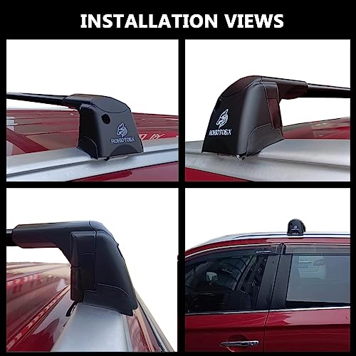 RAA ROKIOTOEX Coyote Roof Rack Crossbars Fit for 2019-2024 Lexu-s UX Flush Side Rails, Lockable Cross Bars for Rooftop Cargo Box Luggage, Ski Board, Bike Carrier – Black KT20
