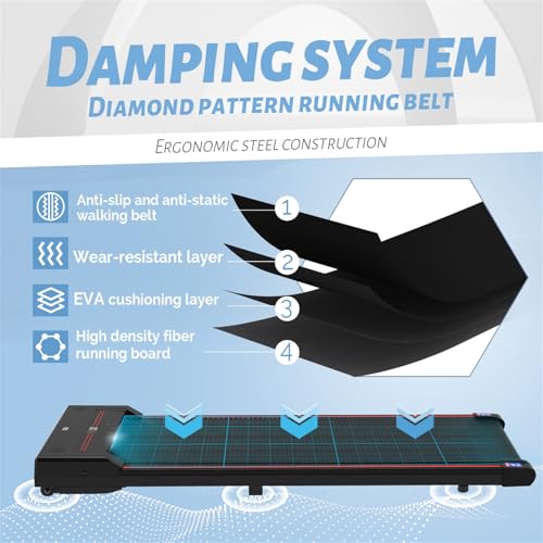 Sperax Walking Vibration Pad with APP, 3 in 1 Under Desk Treadmill, 2.5HP Low Noise Walking Treadmill Pad with Remote Control,Portable Treadmills for Home Office