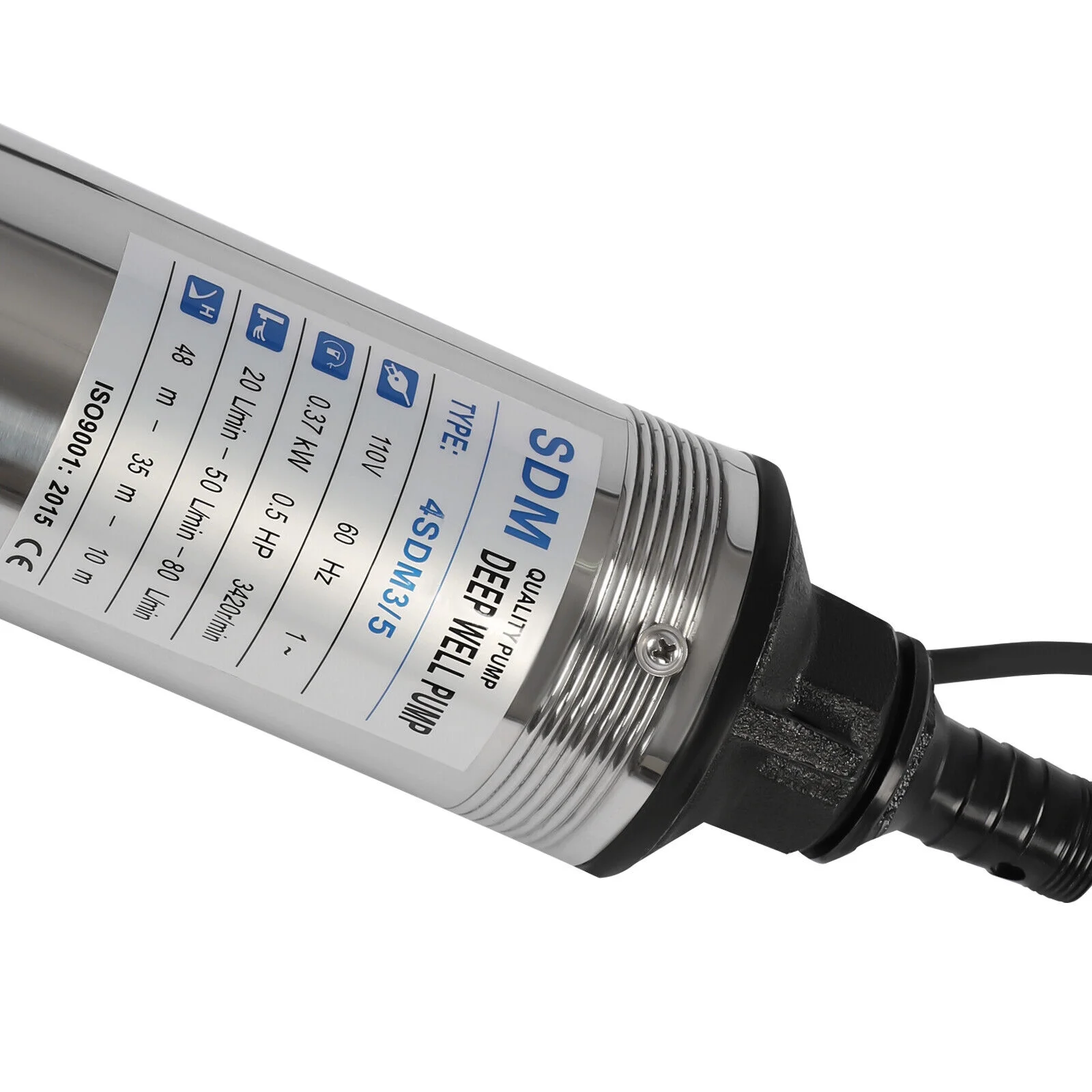 110V Submersible Deep Well Water Pump Stainless Steel Submersible Well Pump