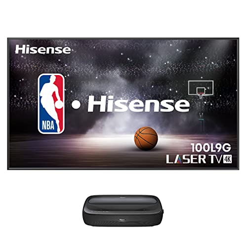 Hisense 4K UHD Ultra-Short Throw Laser TV 100" High Gain ALR Screen, 2700 lumens, Compatible with Dolby Atmos, Google Assistant and Chromecast Built-in, Compatible with Alexa