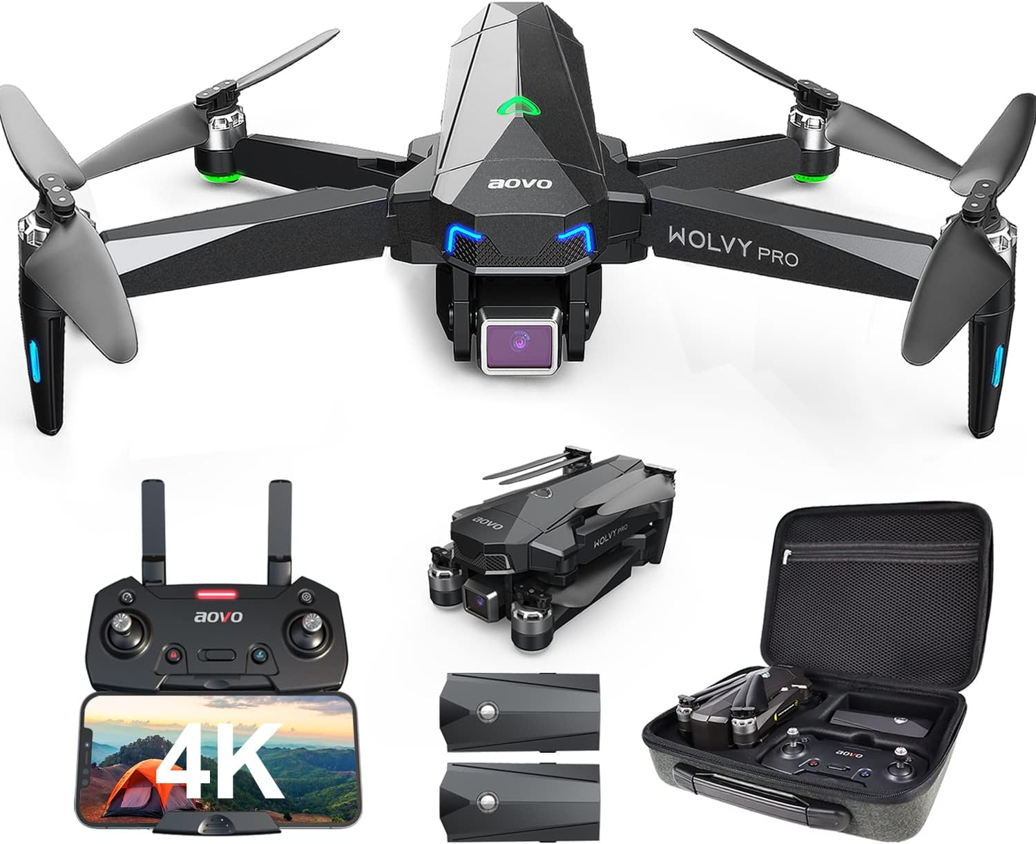 Drones with Camera for Adults 4K UHD, 60 Minutes Flight Time Quadcopter with Brushless Motor, GPS Return Home, Follow Me Drones for Pro Includes 1 Extra Battery