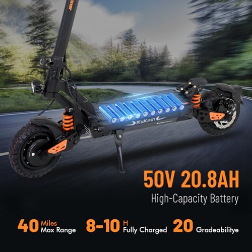 KUKIRIN G2 Master Electric Scooter, 40 Mph Max Speed & 40 Miles Max Range, 20.8Ah Powerful Battery with 10'' Off-Road Tire Foldable Electric Scooter for Adults, Teens, Load 264 Lbs