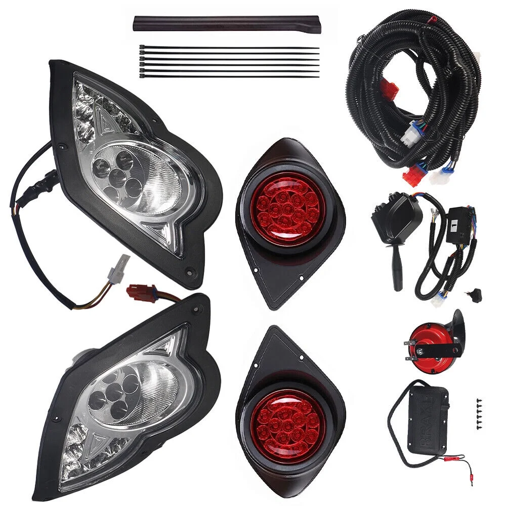 KingFurt Enhance Visibility with Adjustable LED Headlights/Tail Lights for Yamaha G29 Golf Cart - Easy Installation