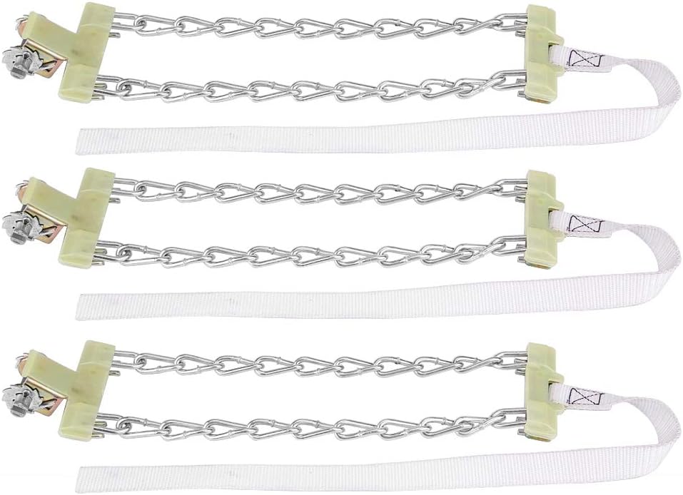 koulate Steel Tire Chain,3pcs Anti-Skid Mud Ice Snow Tire Chain Durable Car Winter Security Tyre Belt for Car Truck SUV (L)