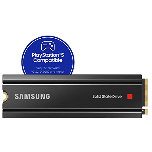 Samsung 980 PRO SSD with Heatsink 1TB PCIe Gen 4 NVMe M.2 Internal Solid State Hard Drive, Heat Control, Max Speed, PS5 Compatible, MZ-V8P1T0CW