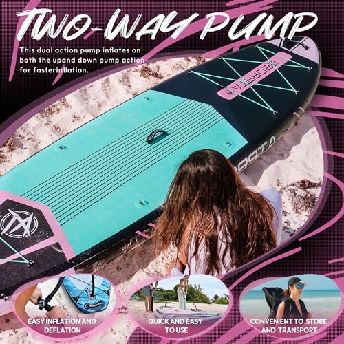 11'6"x35" Inflatable Paddle Board, 450lbs Extra Wide Stand Up Paddleboard for Adults with Premium SUP Accessories Kit & Backpack, Blow Up Kayak Non-Slip Stable Deck Boat for Yoga Fishing Surf