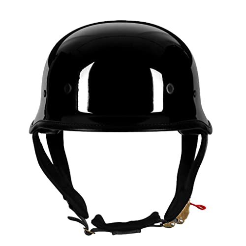 Bentrance German Style Retro Motorcycle Half Helmet, Vintage Half Face Helmet Open Face Helmet, DOT/ECE Approved Adult Men Women Half Helmet for Bicycle Cruiser Scooter