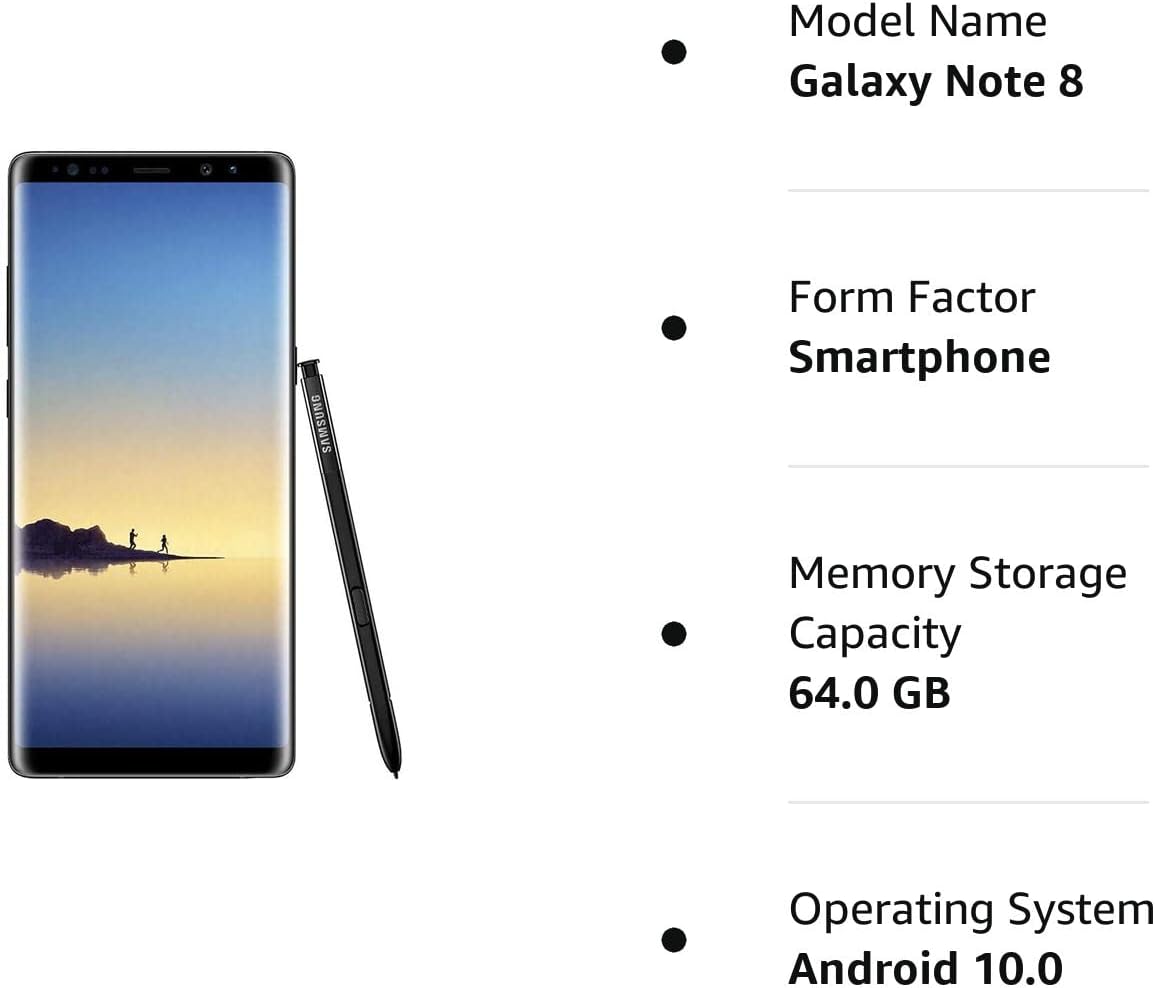 Samsung Galaxy Note 8, 64GB, Orchid Gray- For GSM (Renewed)