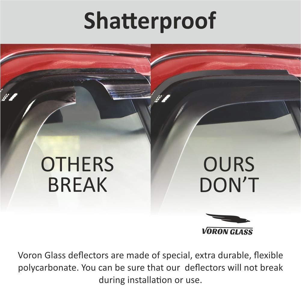 Voron Glass in-Channel Extra Durable Rain Guards for Trucks Toyota Tacoma 2016-2022 Double Cab, Window Deflectors, Vent Window Visors, 4 Pieces - 220056