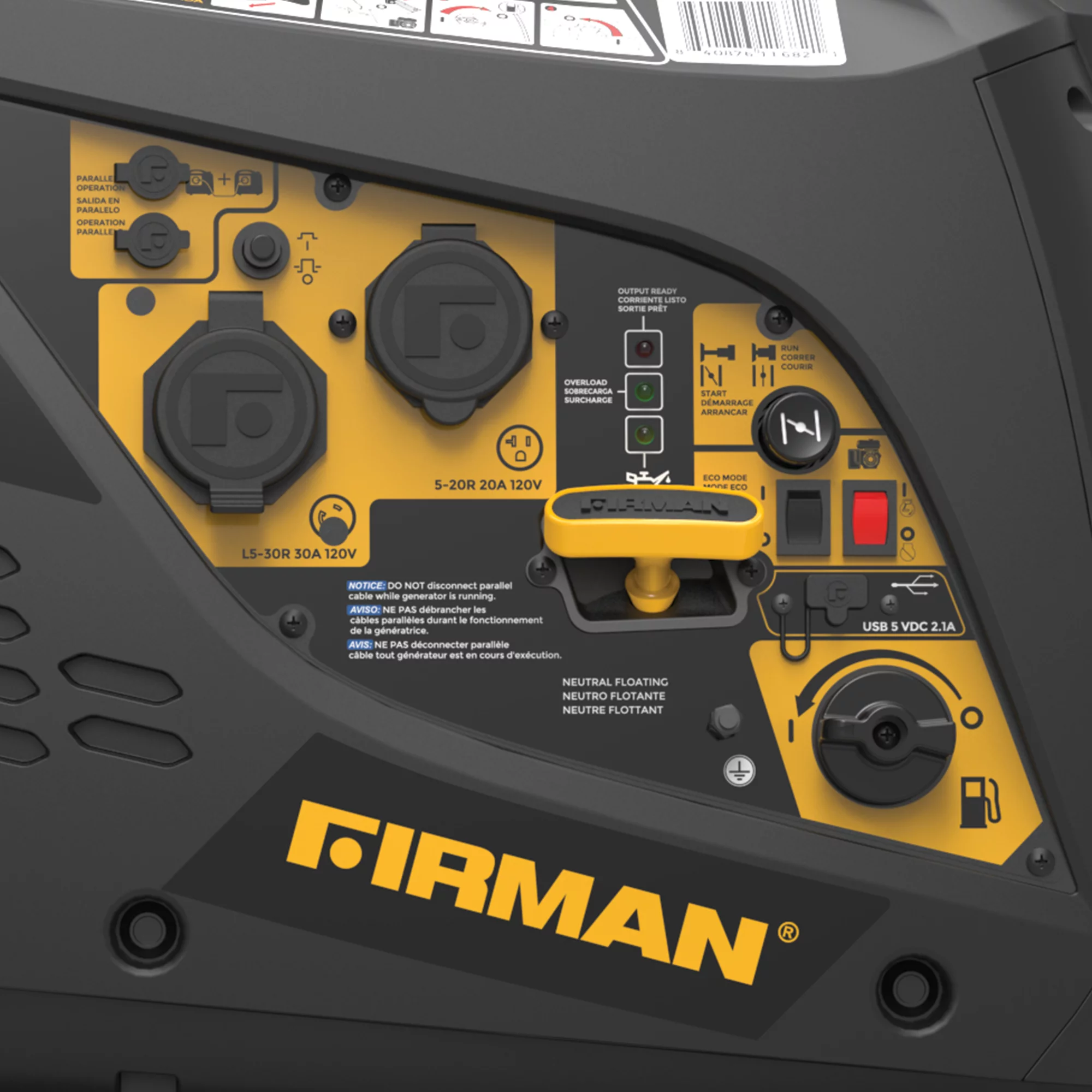 FIRMAN W01682 1600/2000 Watt Peak Gasoline Powered Inverter Generator