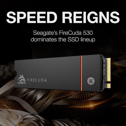 Seagate FireCuda 530 M.2 2280 500GB PCIe GEN4 X4 NVMe 1.4 3D TLC Internal Solid State Drive (SSD) ZP500GM3A023