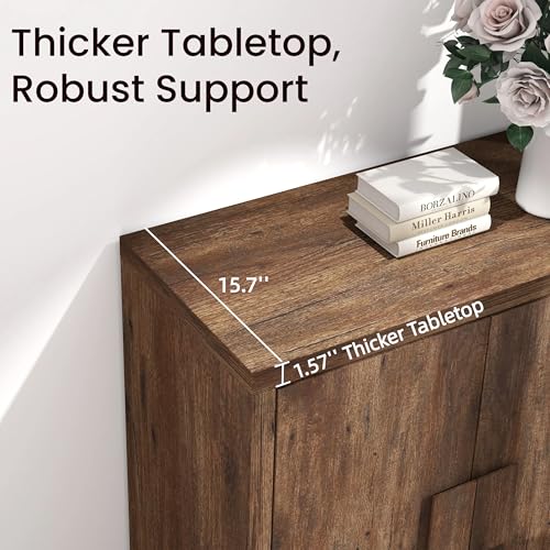 Sideboard Buffet Cabinet with Storage, 32" Small Buffet Cabinet for Dining Room, Kitchen Coffee Bar Cabinet with Adjustable Shelf, Accent Storage Cabinet for Entryway, Living Room. (32" Wide)