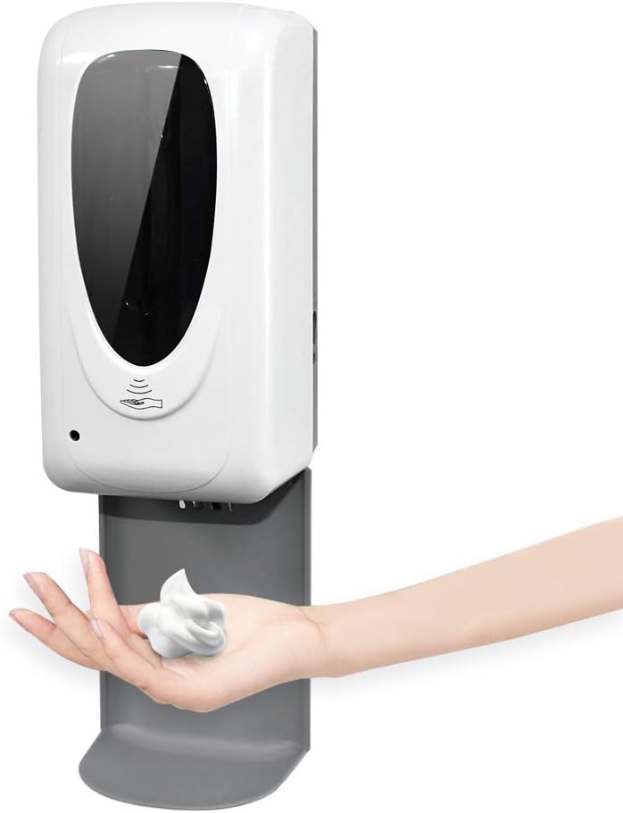 Automatic Hand Sanitizer Dispenser with Floor Stand and Drip Catcher, Touchless Hand Sanitizer Station Refillable with Gel and Liquid Bottles for School Office Hospital 1000ML(Spray)
