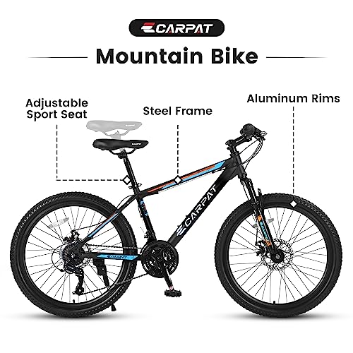 24/26/27.5 Inch Wheels Mountain Bike Shimano 21 Speeds with Mechanical Disc Brakes Aluminum/High-Carbon Steel Frame Suspension MTB Bikes Mountain Bicycle for Adult & Teenagers