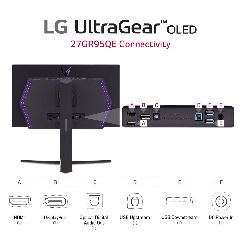 LG 27" UltraGear™ OLED Gaming Monitor QHD with 240Hz Refresh Rate 0.03ms Response Time - 27GR95QE-B