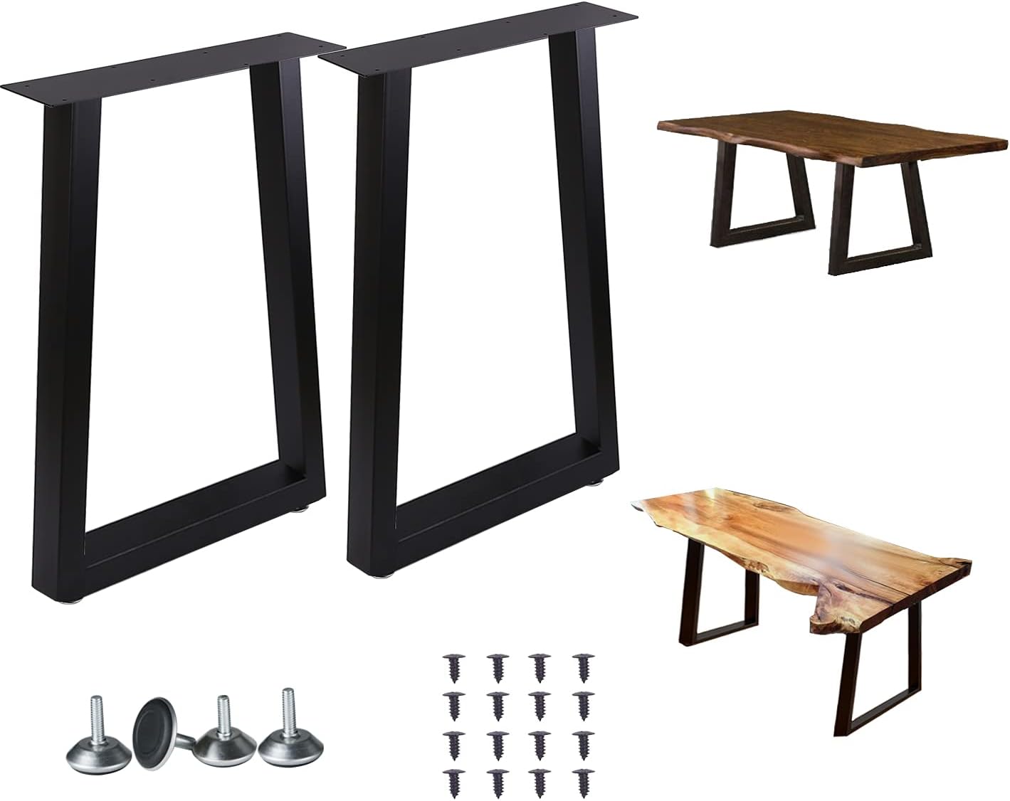 Lendpea Metal Table Legs Square Tube Table Legs,Heavy Duty Desk Legs Dining Table Legs Industrial Furniture Legs ,Modern Coffee Table Legs,Set of 2 28�� Height 18 Wide with 4 Casters