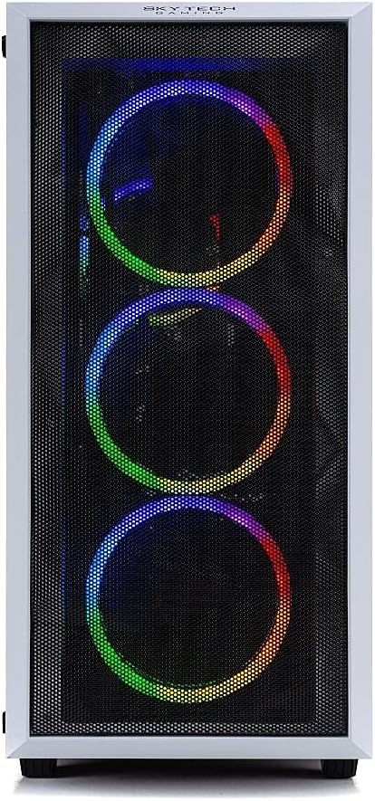 SkyTech Chronos Gaming Computer PC Desktop - AMD Ryzen 5 5600X 3.7GHz, RTX 3070 Ti 8G, 1TB Gen4 NVMe SSD, 16GB DDR4 3200, RGB Fans, 240mm AIO, AC WiFi, Windows 11 Home 64-bit, White