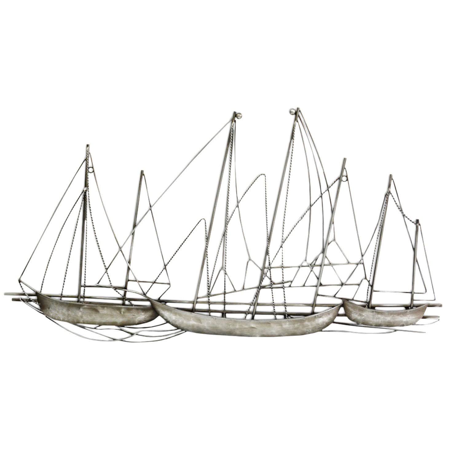 Ergode Antique Silver Grand Sailboat Wall Decor
