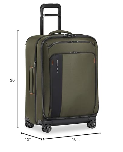 Briggs & Riley Domestic 22" Carry On Expandable Spinner - Luggage for Travel, Suitcases with Wheels, Softside Rolling Bag for Men & Women, Self-Repairing Zipper - ZDX Collection, Hunter