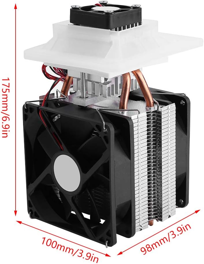 12V Semiconductor Refrigeration Thermoelectric Peltier Air Cooling Dehumidification System Cooler Fan Cooling System Kit 175x100x98 mm