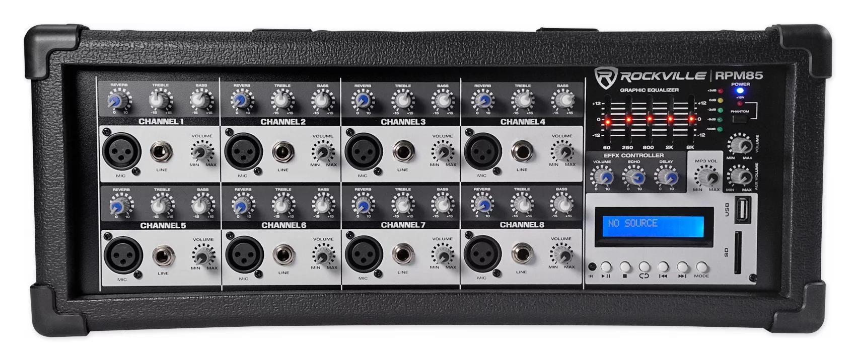 (2) Rockville KPS12 12" 3-Way 1600w Karaoke/Pro Speakers+Amplifier+Wireless Mics