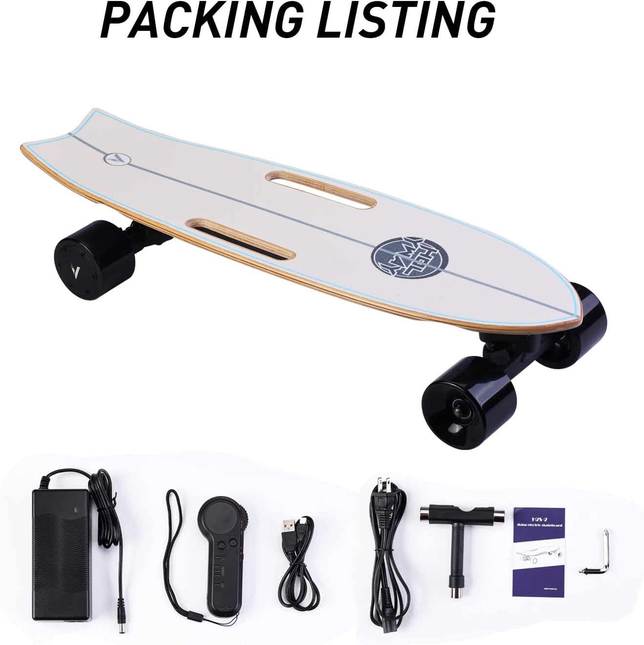 Electric Skateboard Electric Longboard with Remote Control Electric Skateboard,350W Hub-Motor,13 MPH Top Speed，5.5 Miles Range,3 Speed Adjustment，Max Load 160 Lbs,6 Months Warranty