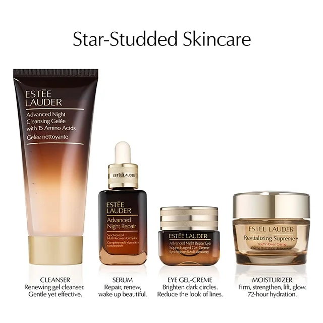 Estee Lauder Blockbuster Celestial GLOW Warm in Holiday Makeup Skincare Set 11 Full-Size Favorites + More For the Price of One Full-Size Advanced Night Repair
