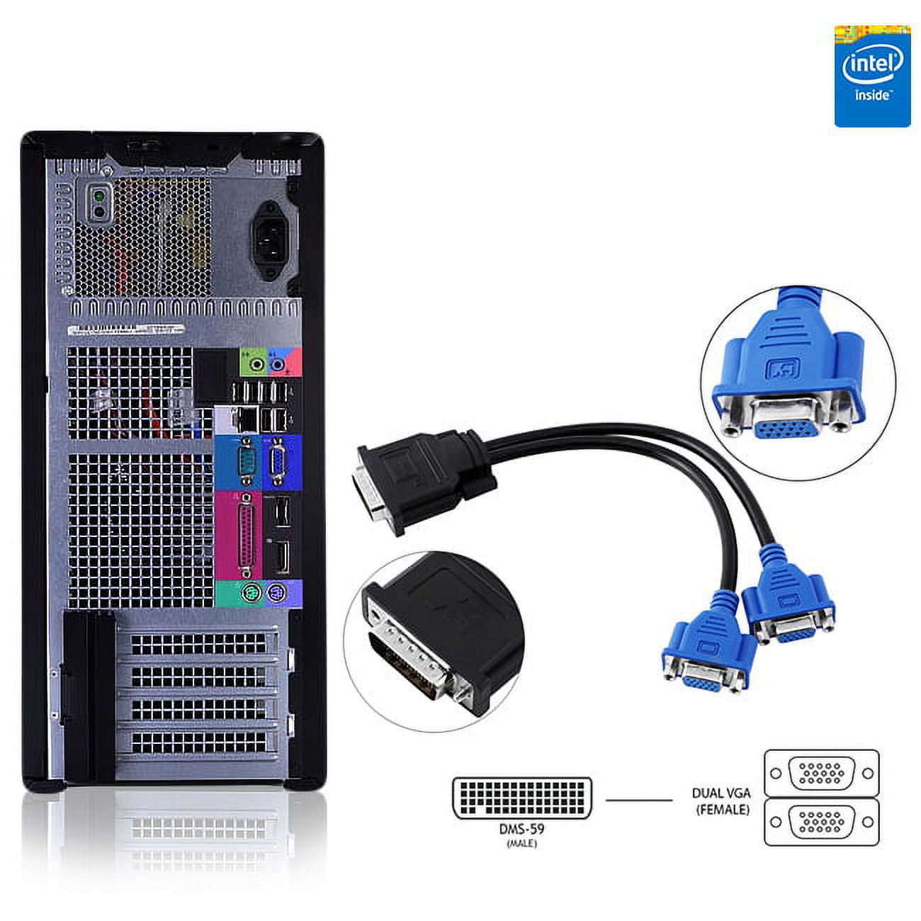 Restored DellOptiplex Minitower Computer 3.0 GHz Core 2 Duo Tower PC, 8GB, 500GB HDD, Windows 10 Home x64, 17" Dual Monitor , Radeon 128MB DDR2, USB Mouse & Keyboard (Refurbished)