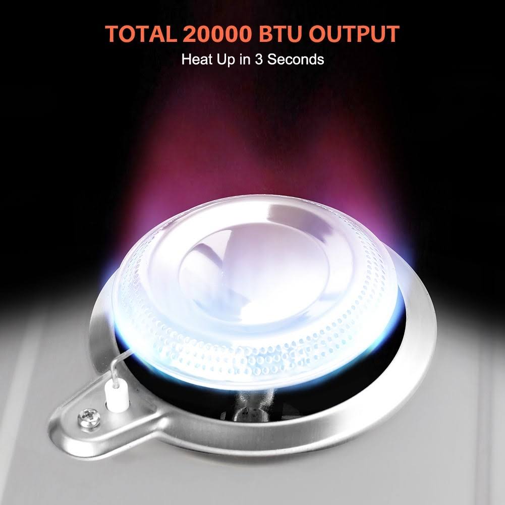 Camplux GAS Camping Stove JK-6320 Auto-Ignition Propane Stove 2 Burner 20,000 BTU
