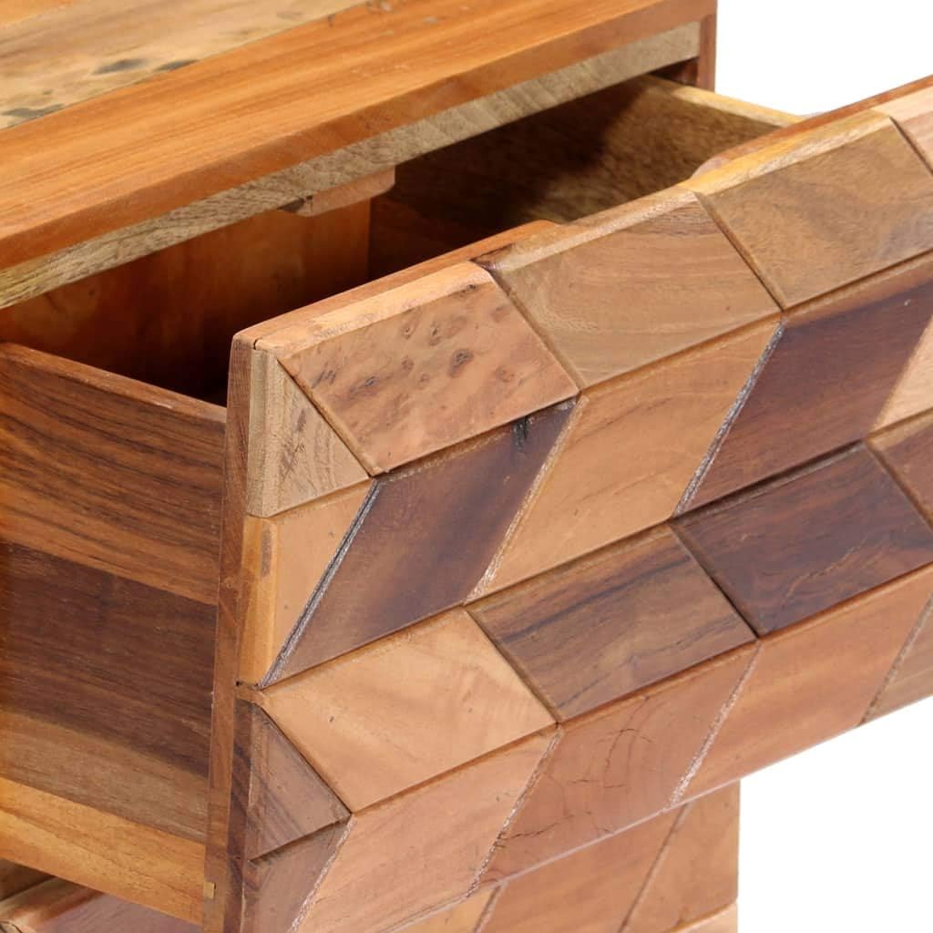 Bedside Cabinet, Short Bathroom Cabinet Side Sofa Table Desk Shelf Sofa Side Table Suitable for Bedroom Bathroom Kitchen Living Room 15.7"x11.8"x19.7" Solid Reclaimed Wood