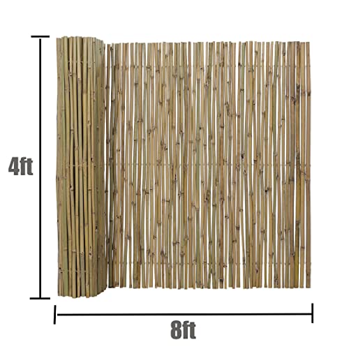 6Ft High x 8 Ft Long x 0.7In D Bamboo Screen, Natural Bamboo Fence Rolls, Eco-Friendly Bamboo Fencing for Outdoor Balcony Patio Garden Border Pool