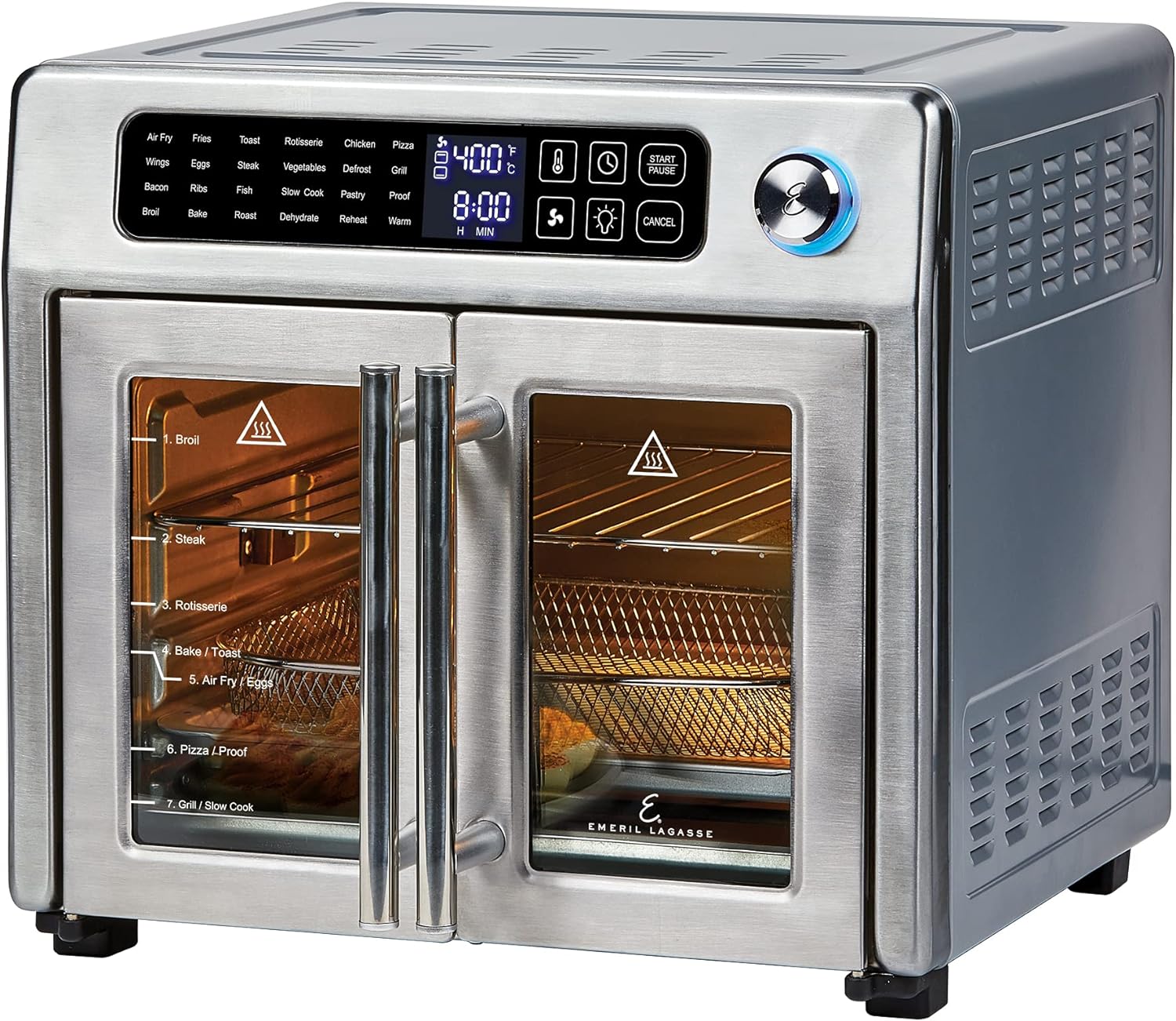 Emeril Lagasse 26 QT Extra Large Air Fryer, Convection Toaster Oven with French Doors & Dual Zone 360 Air Fryer Oven Combo with French Door, 25 QT Extra Large Family Size