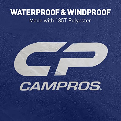 CAMPROS CP Tent 9 Person Camping Tents, 2 Room Water Resistant Family Tent with Top Rainfly, 4 Large Mesh Windows, Double Layer, Easy Set Up, Portable with Carry Bag