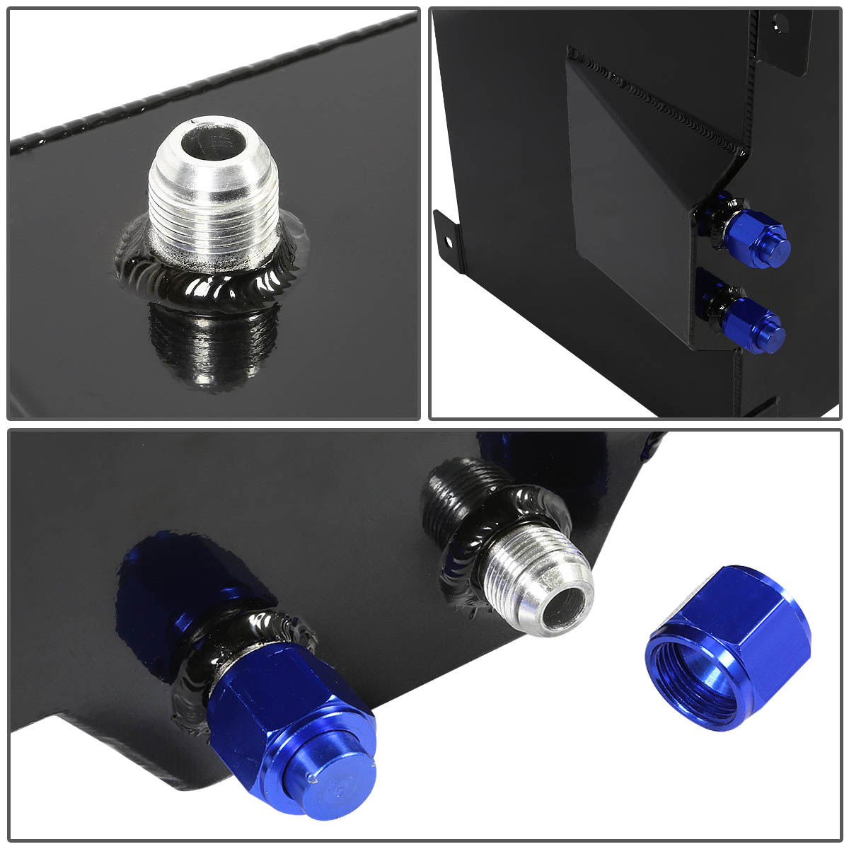 For 5-Gallon Aluminum Street/Drift/Strip/Racing Fuel Cell Black Gas Tank with Level Sender and Cap