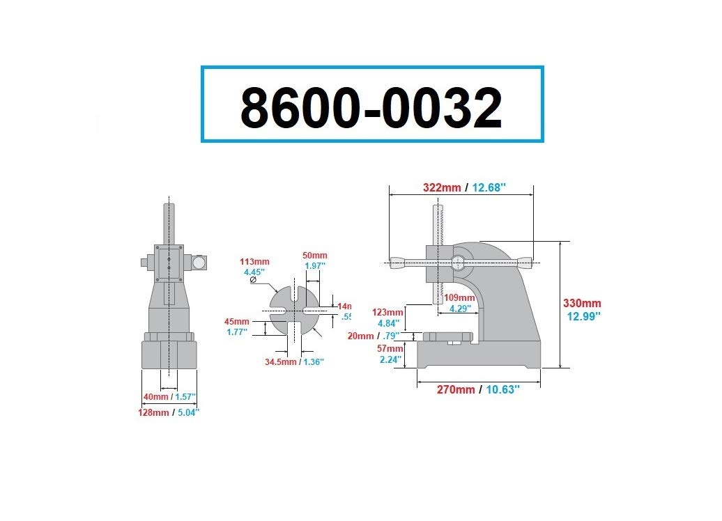 HHIP 8600-0031 Heavy Duty Arbor Press, .5 Ton Capacity, 10 Height (Pack of 1)
