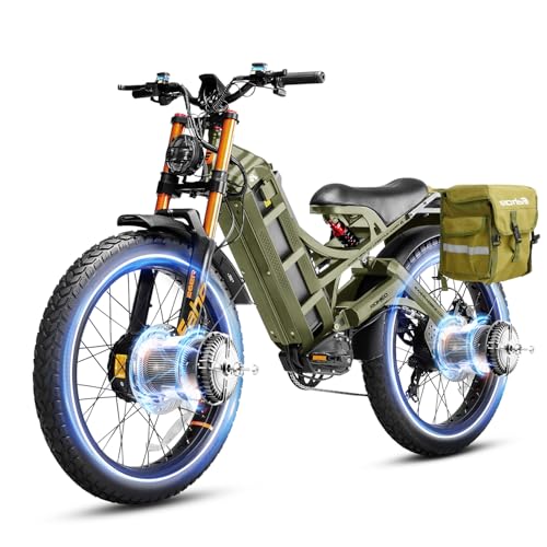 2025 Romeo Pro 3/Pro 2 Electric Bike for Adults 5000W/4000W Dual Motor E Bike 50/46MPH 60V/80Ah 52V/70AH Long Range Electric Bicycle,26 * 4.0 Fat Tire Full Suspension Electric Mountain Bike