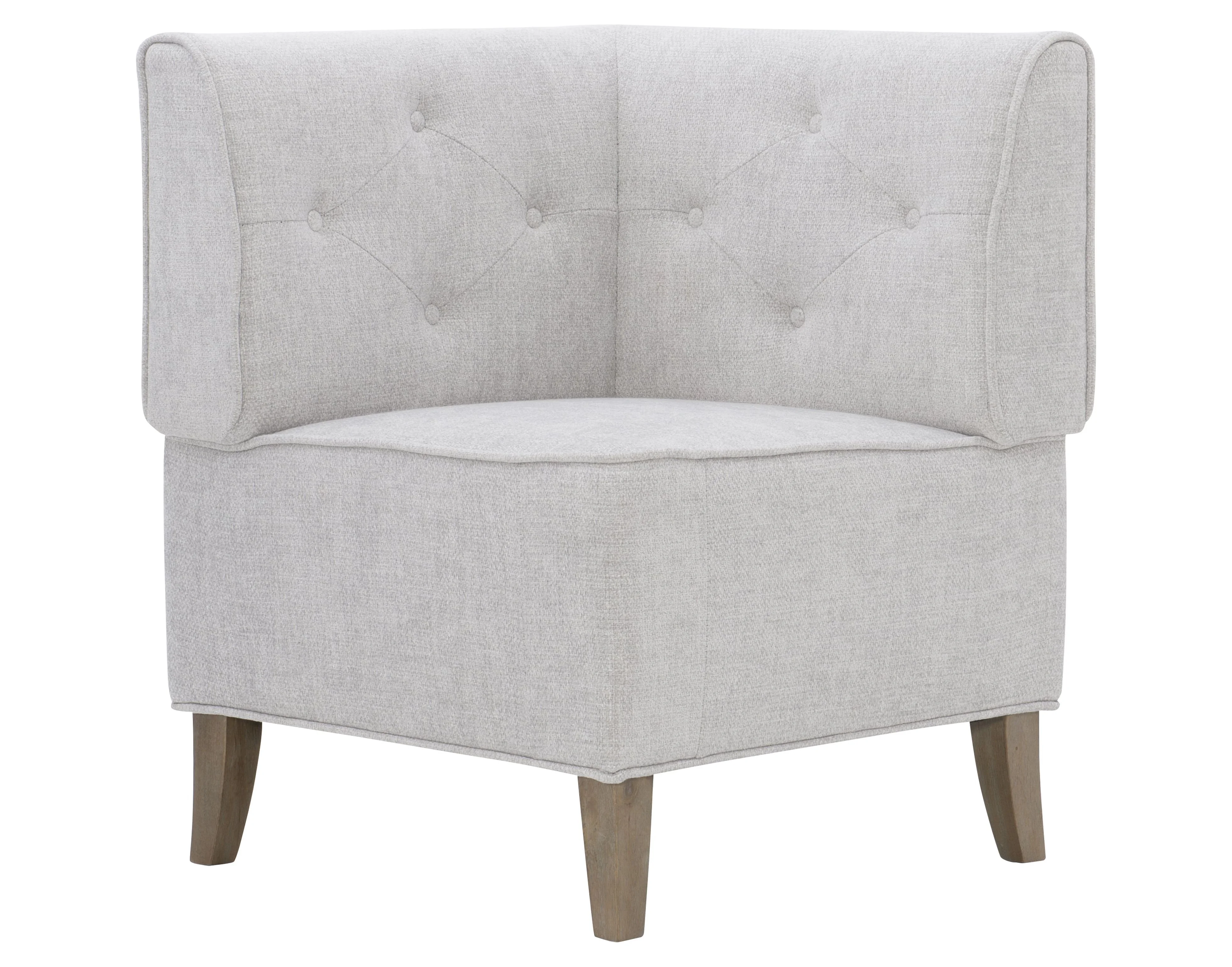 Augusta Upholstered Corner Dining Breakfast Nook, Seats 5, Natural with Light Gray Fabric