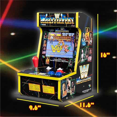 Arcade Classics - WWE Counter Series Game Machine, 4 Games, 8" Liquid Crystal Screen - Mini Cabinet, Portable Gaming, Retro, Countertop Console, Basement Decoration, Man Cave