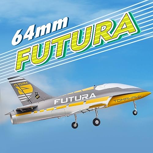 FMS Rc Jets Futura 64MM EDF Sport Jet Green rc Airplanes for Adults for Trainers EDF for Beginners 6 Channel Remote Control Planes PNP(NO Transmitter Batteries and Charger)