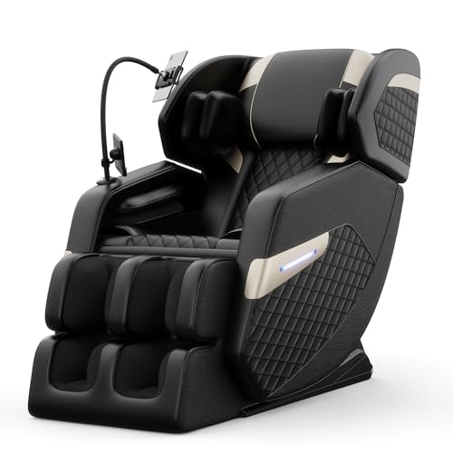 Massage Chair Full Body, Zero Gravity Massage Chair with Auto Modes, Airbag Massage, 6 Fix Point Rollers, Foot Massage, Heating, Touch Screen Controller, Gray Home Relaxation Recliner with Massage