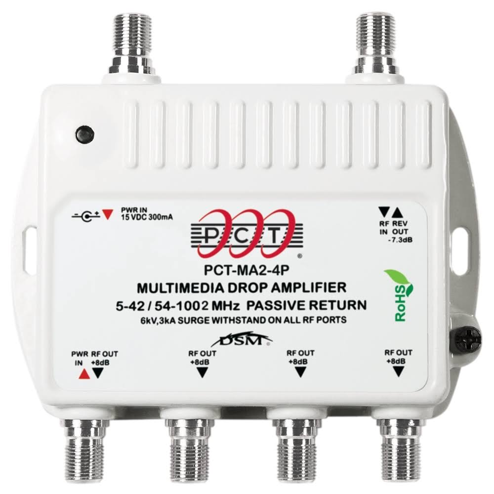 4 Port Cable TV HDTV Digital Amplifier Internet Modem Signal Booster Internet Amp
