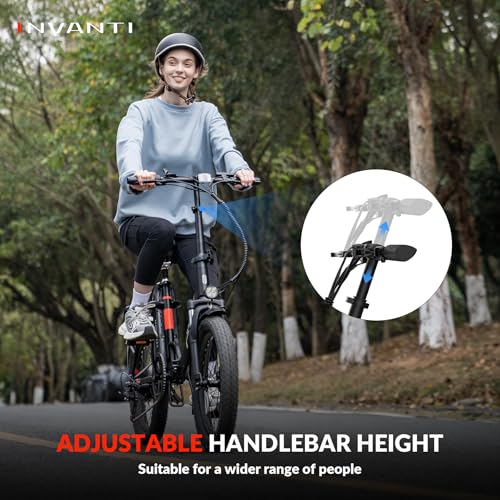 Folding Electric Bike, Peak 1000W Ebikes for Adults, 25Mph Top Speed 45Miles 20" Step-Thru Fat Tire Electric Bike with Rear Rack,7-Speed,Front Suspension