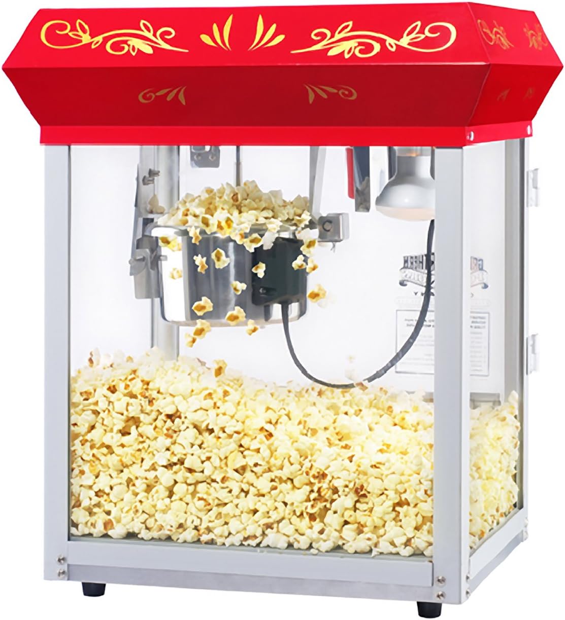 6112 Great Northern Popcorn Red Foundation Top Popcorn Popper Machine, 4 Ounce